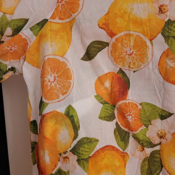 NWOT Talbots Oranges and Lemons button up shirt, Size X - Picture 3 of 5